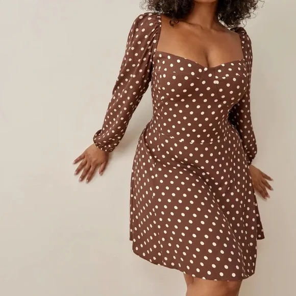 Reformation Mochi Polka Dot Mini Dress - Picture 2 of 16
